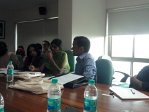 A participant of the Ethnography and Social Identities Workshop at TISS, Mumbai presenting a paper on 30th August 2012.